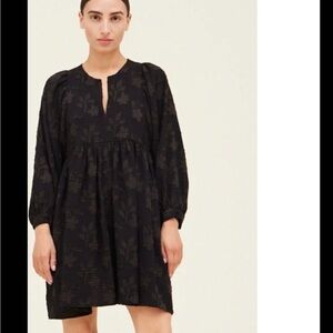 Grade & Gather Jacquard Mini Dress Black Size L New With Tags and Side Pockets
